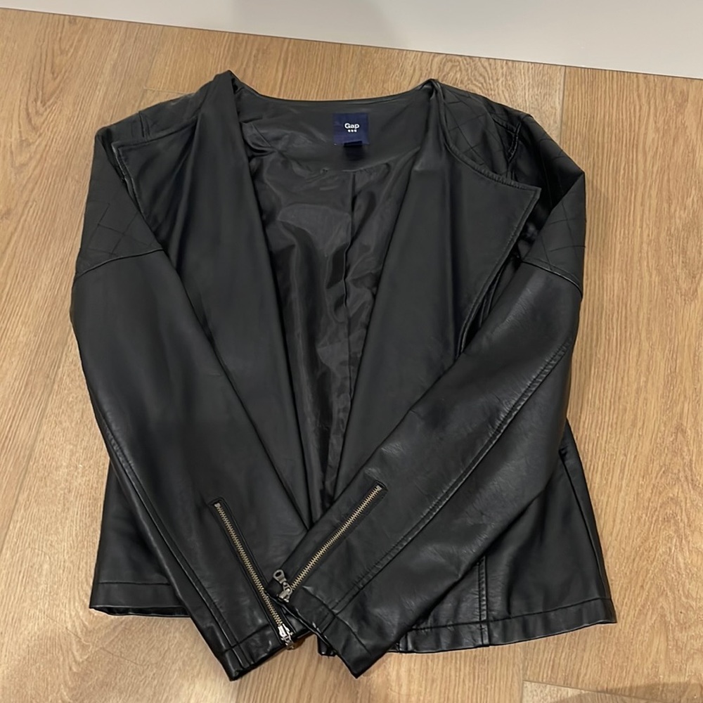 Faux leather jacket from Gap